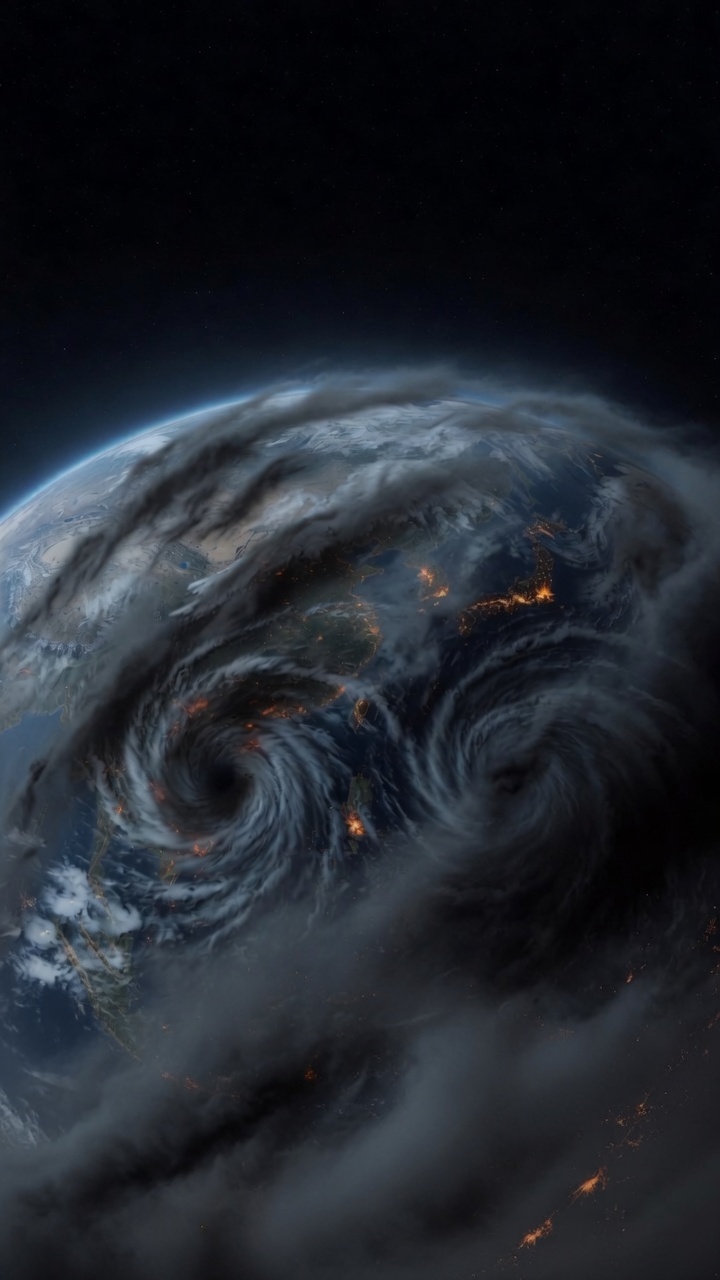 Selected still of Earth — storm and ash